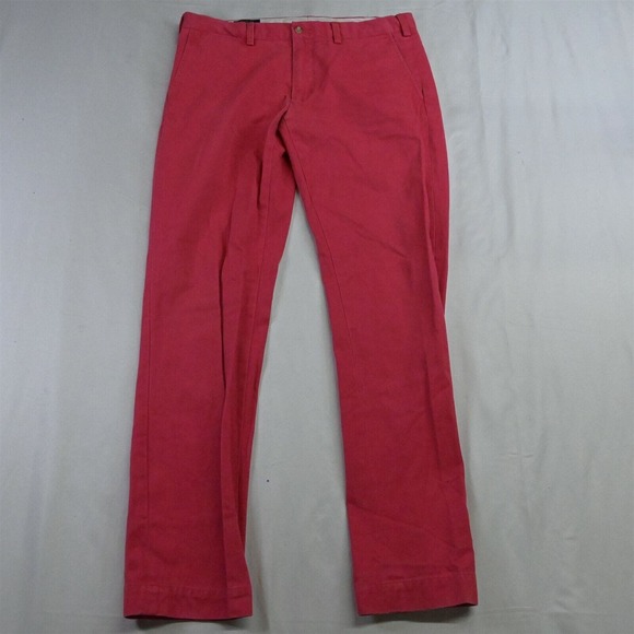 Polo Ralph Lauren 34 x 34‎ Red Recent Slim Fit Flat Front Chino Pants - Picture 1 of 3